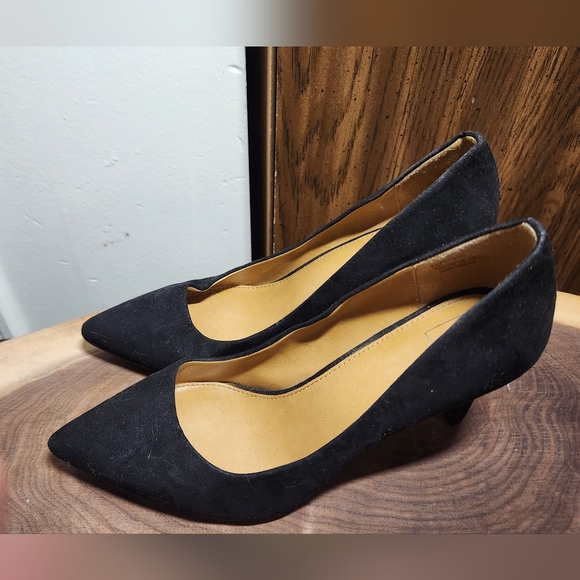 14th & Union Elegant Black Suede High Heels - Size 6 - Picture 1 of 8